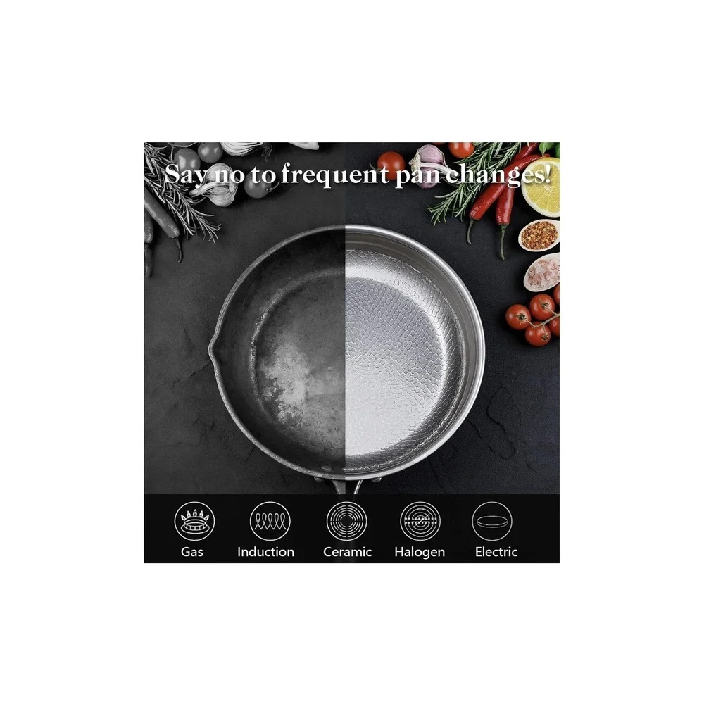 12N35/ Titanium Pans for Cooking, 12 Inch Frying Pan and Stainless Steel Tongs